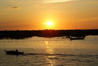 Coucher de soleil sur le Tonle Sap